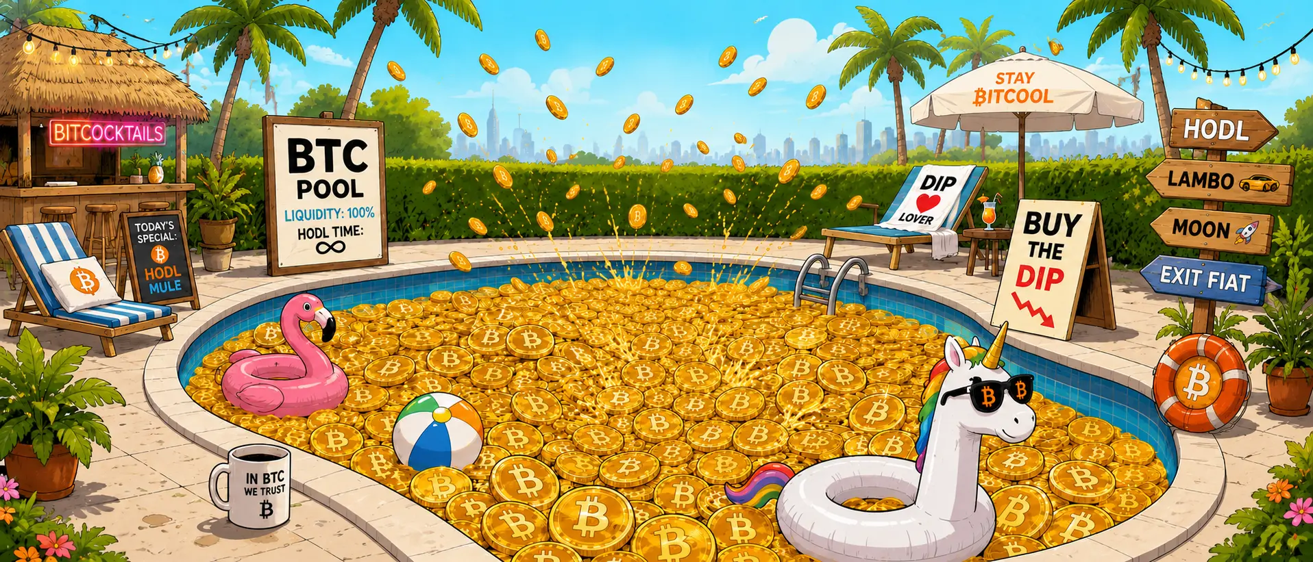 Paparazzi-style scene outside the HODL Temple